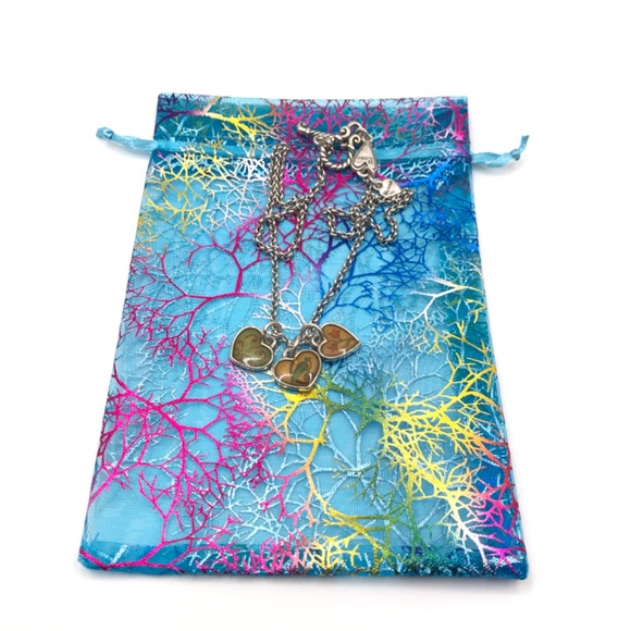 Brighton Pendant Necklace Vintage Italian Art Style Floral Hearts Reversible 18" - Picture 6 of 11